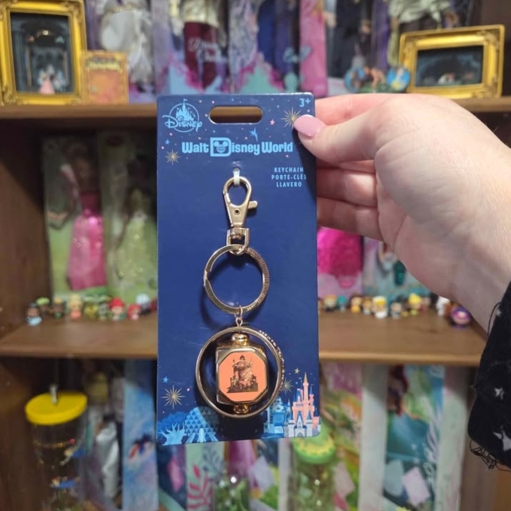 Disney Blue and Gold Keychain with Castle Charm